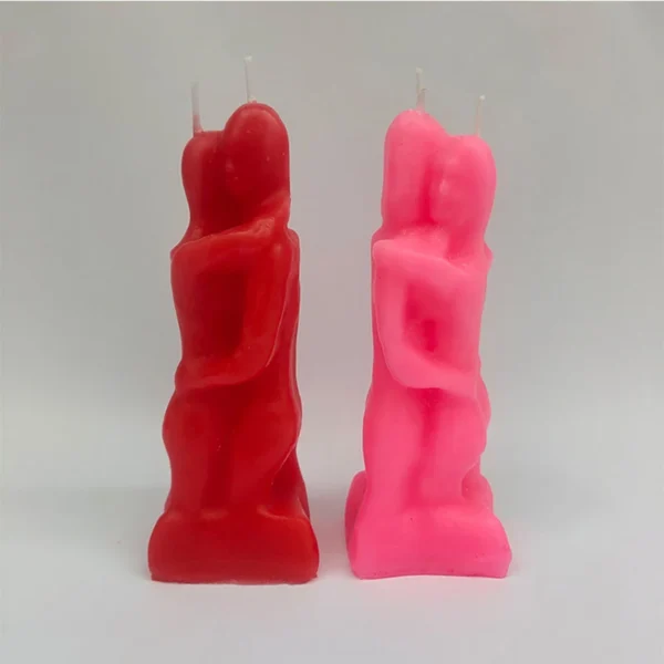 Couple Embracing Candles